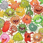 Dangerous microorganisms. Seamless pattern